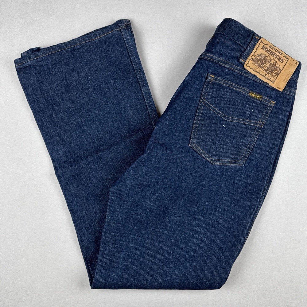 Vintage Roebucks USA Made Jeans Mens 32x32 Dark Wash Denim Boot Cut